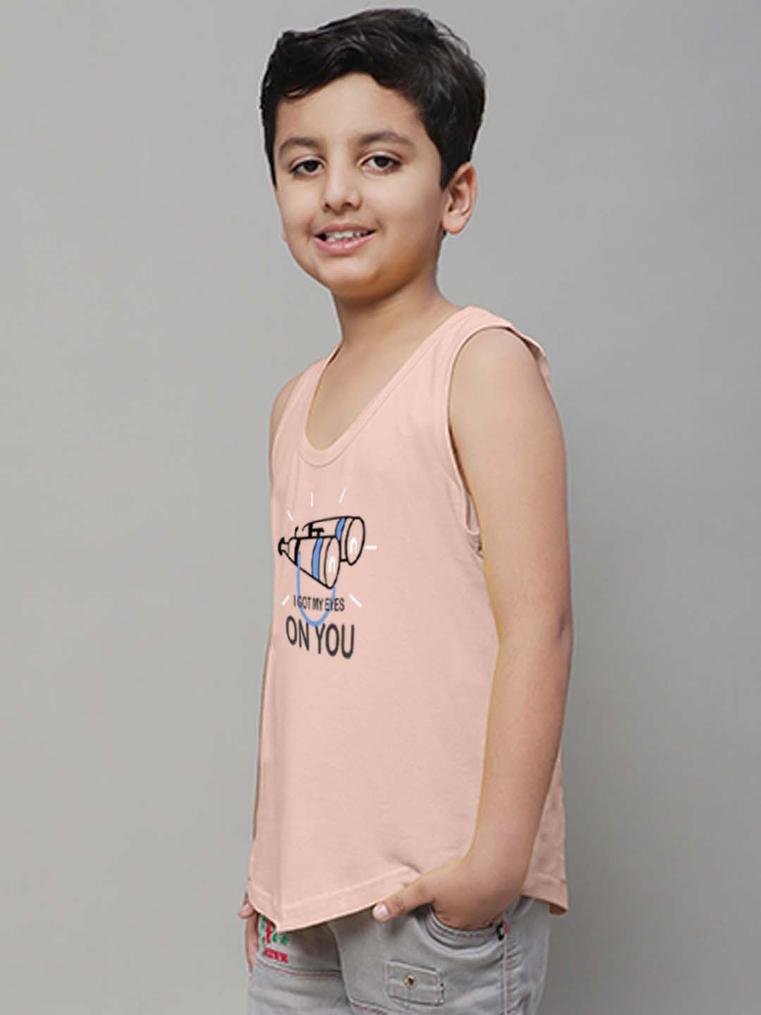 Boys I Got My Eyes On You Printed Regular Fit Vest - Friskers