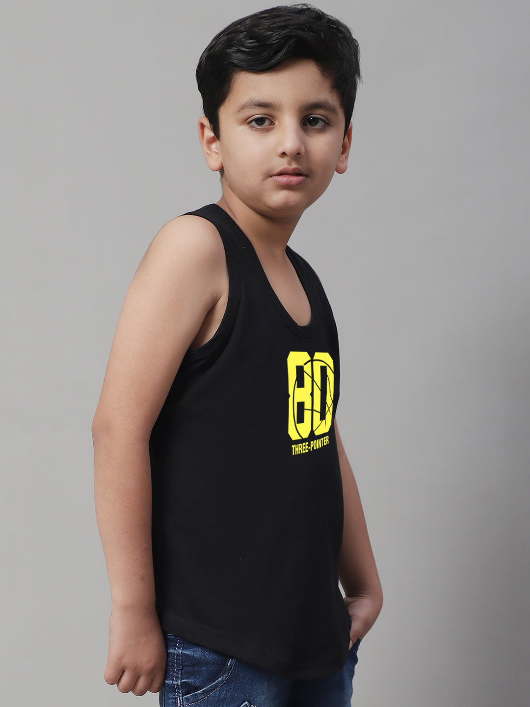 Boys Three Pointer Printed Regular Fit Vest - Friskers