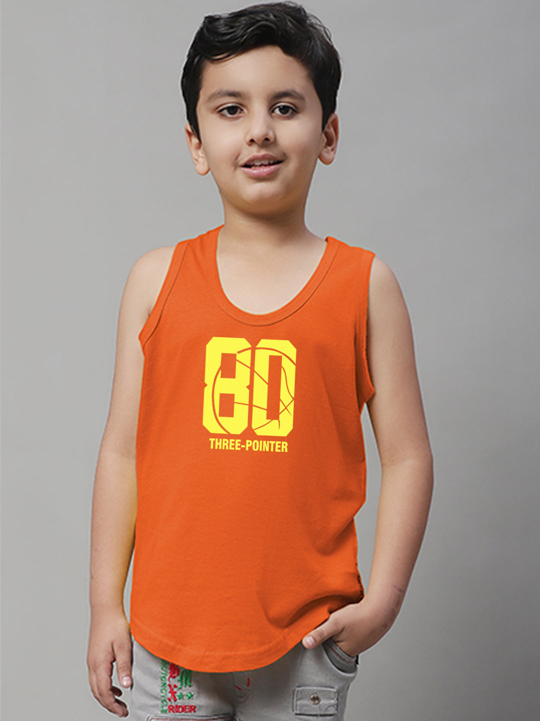 Boys Three Pointer Printed Regular Fit Vest - Friskers