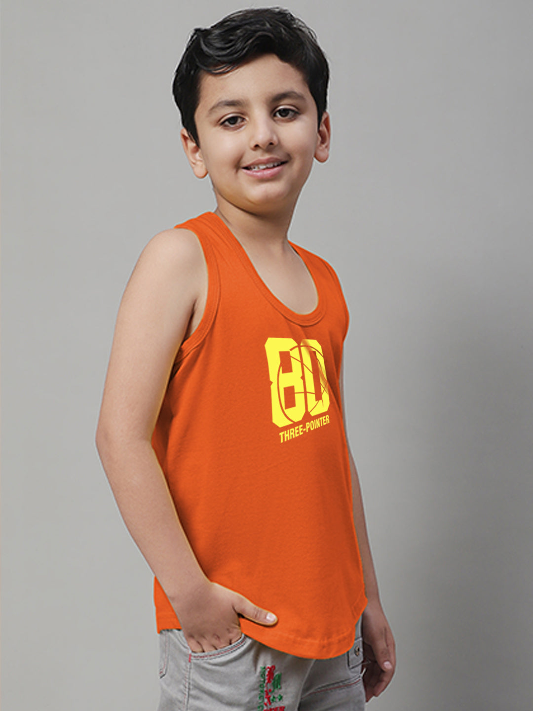 Boys Three Pointer Printed Regular Fit Vest - Friskers