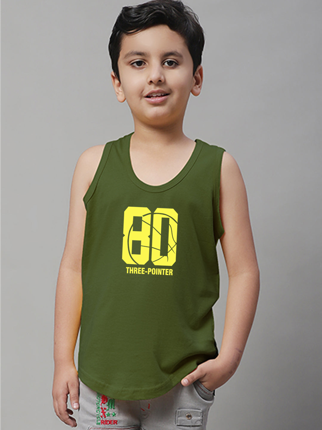 Boys Three Pointer Printed Regular Fit Vest - Friskers