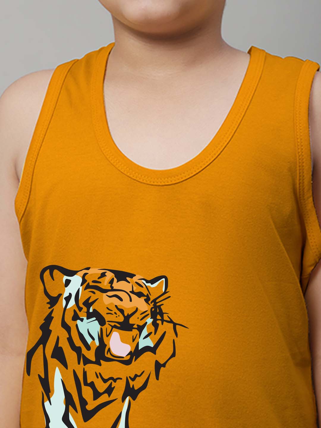 Boys Tiger Printed Regular Fit Vest - Friskers
