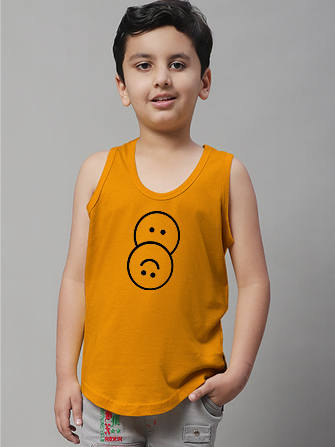 Boys Smiley Printed Regular Fit Vest - Friskers