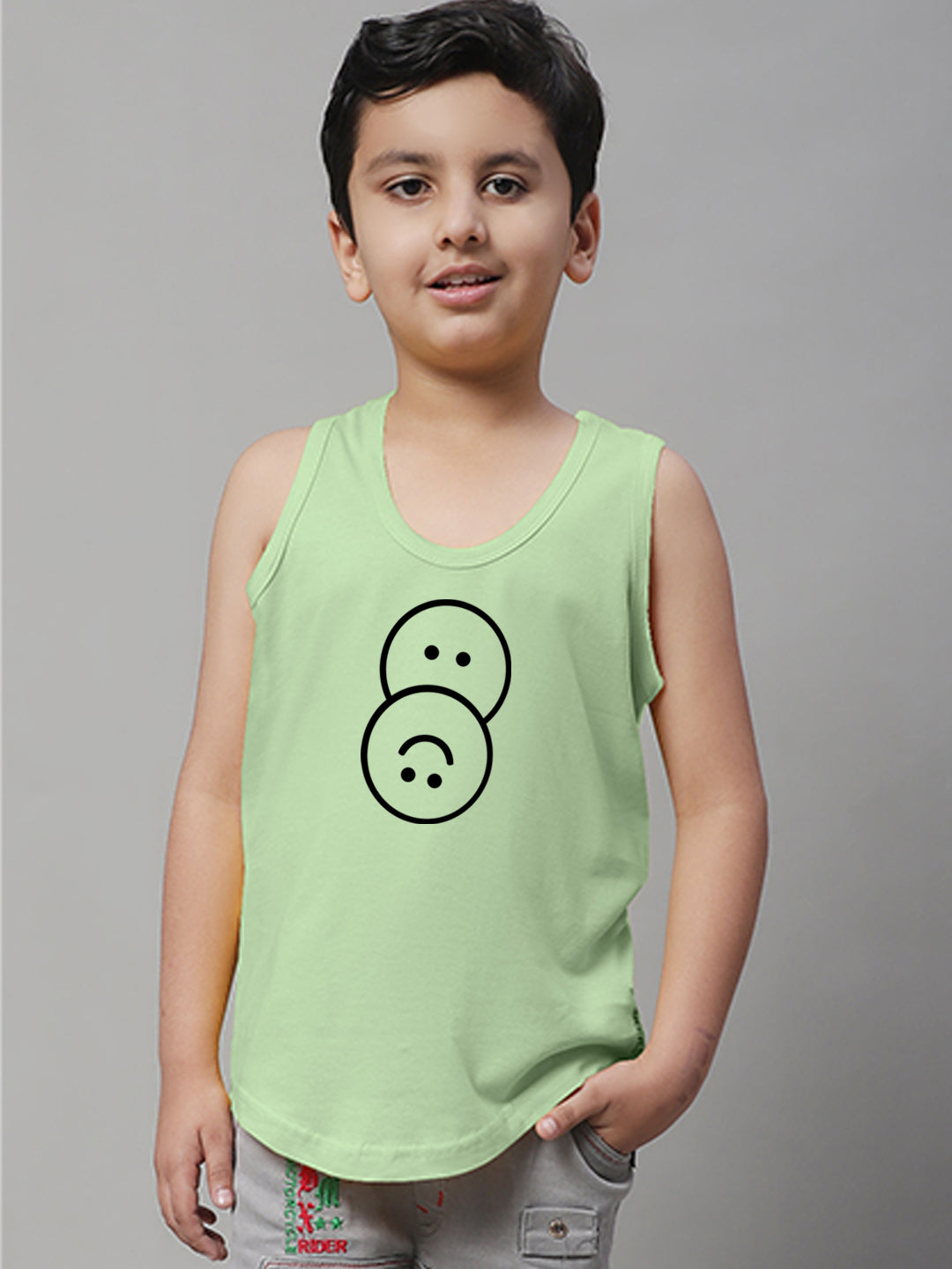 Boys Smiley Printed Regular Fit Vest - Friskers