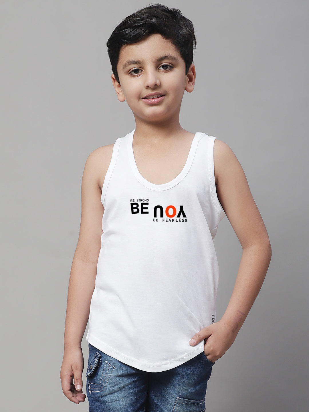 Boys Be You Printed Regular Fit Vest - Friskers