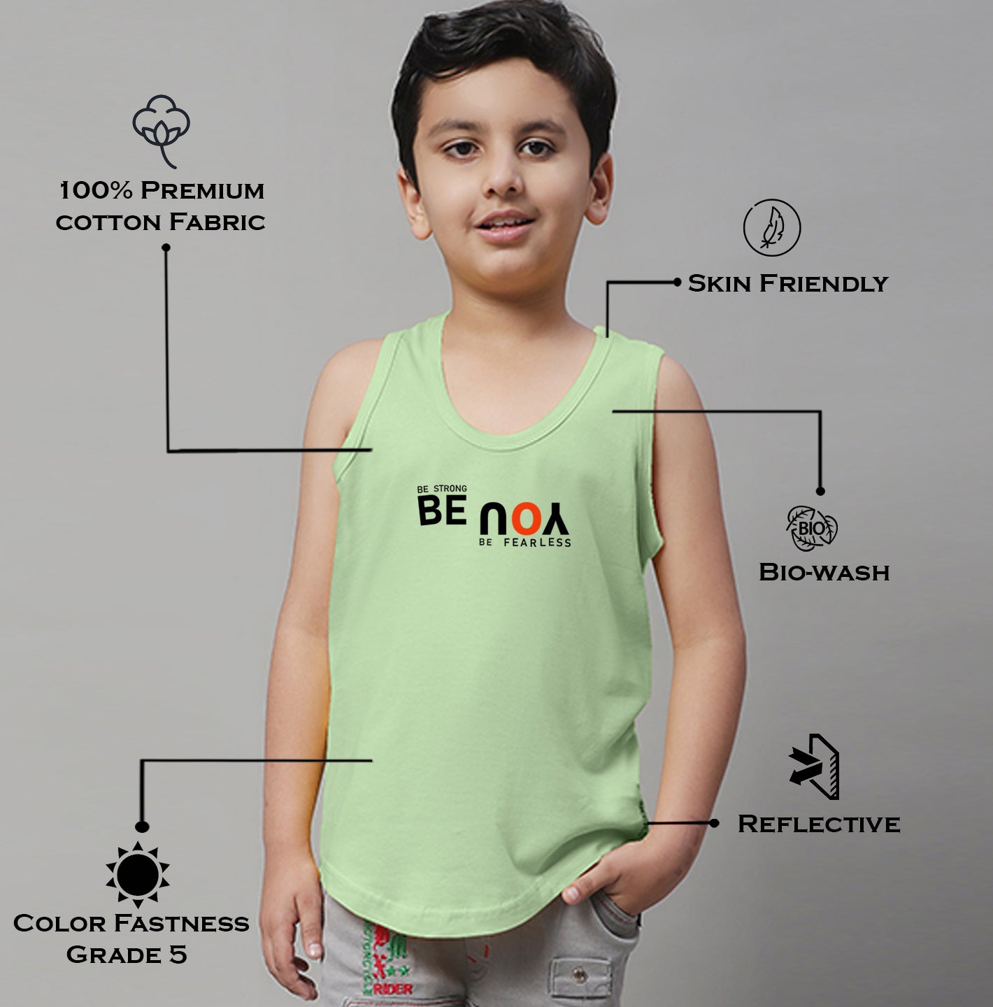 Boys Be You Printed Regular Fit Vest - Friskers