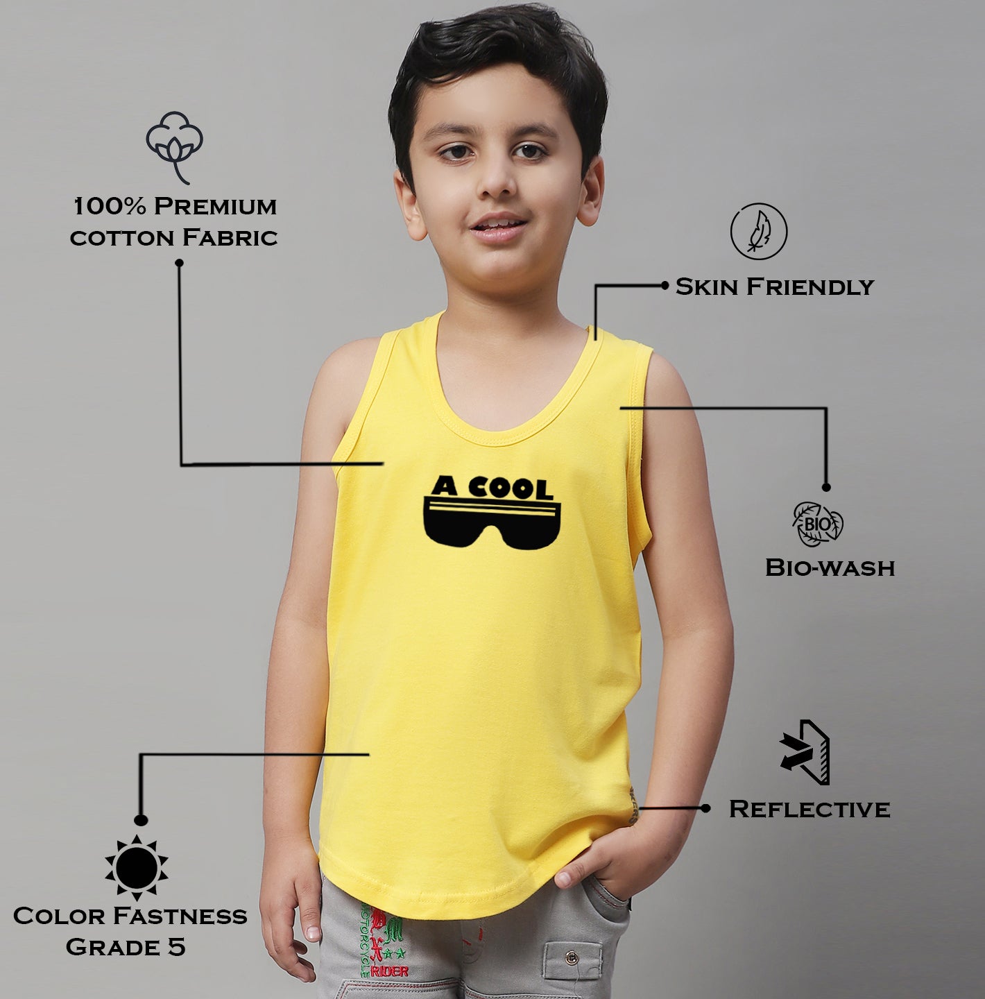 Boys Cool Printed Regular Fit Vest - Friskers