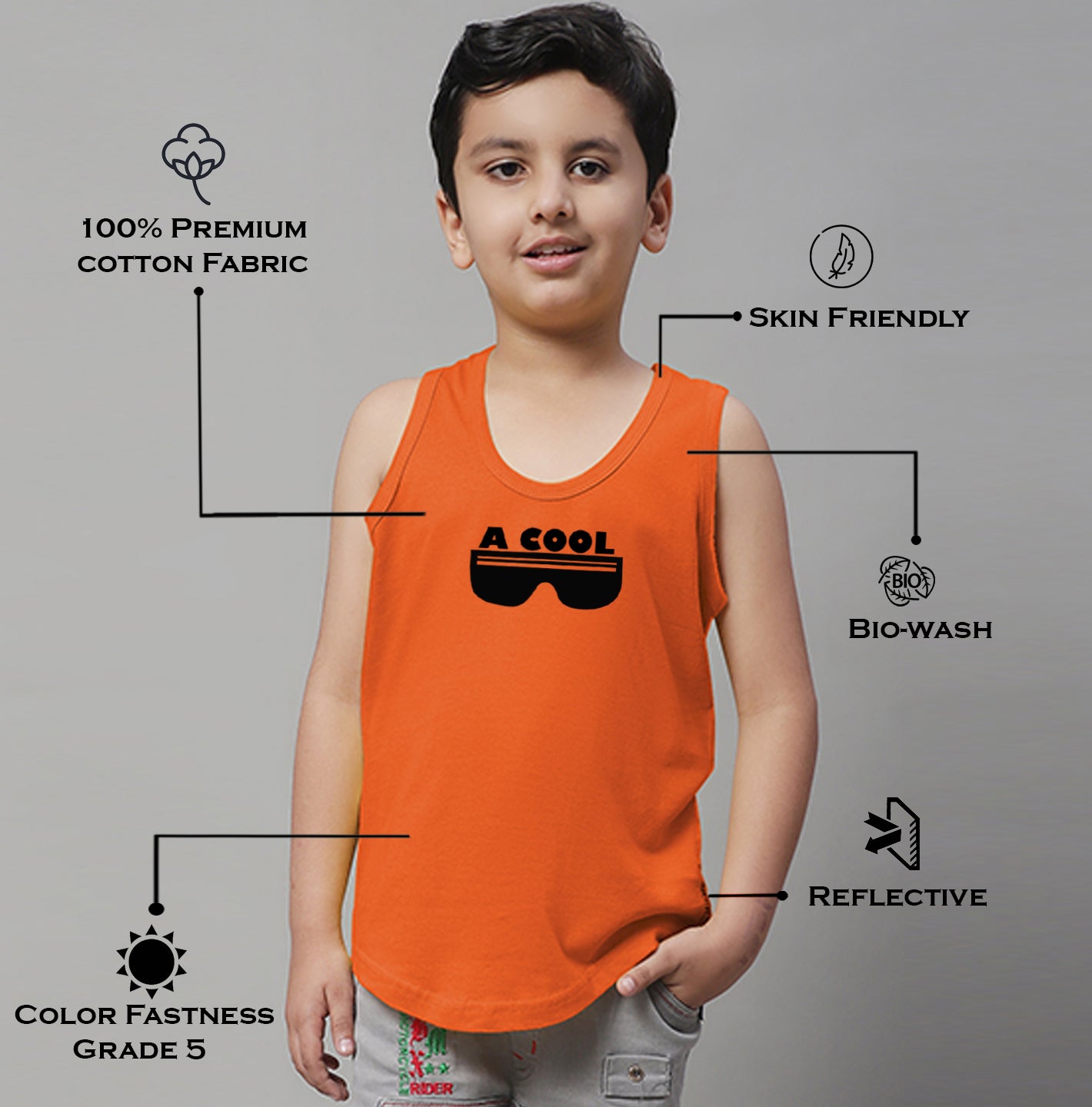 Boys Cool Printed Regular Fit Vest - Friskers