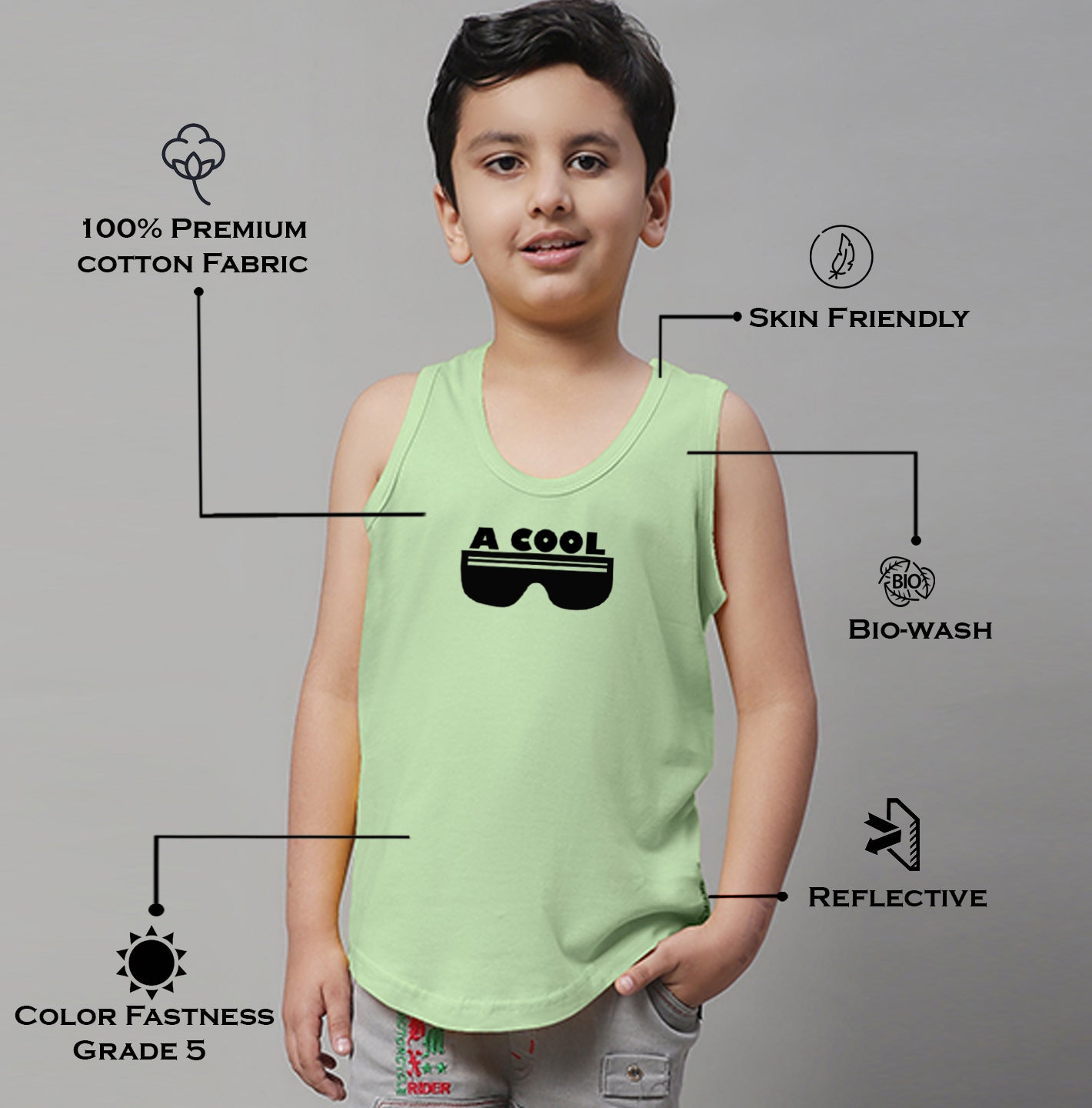 Boys Cool Printed Regular Fit Vest - Friskers