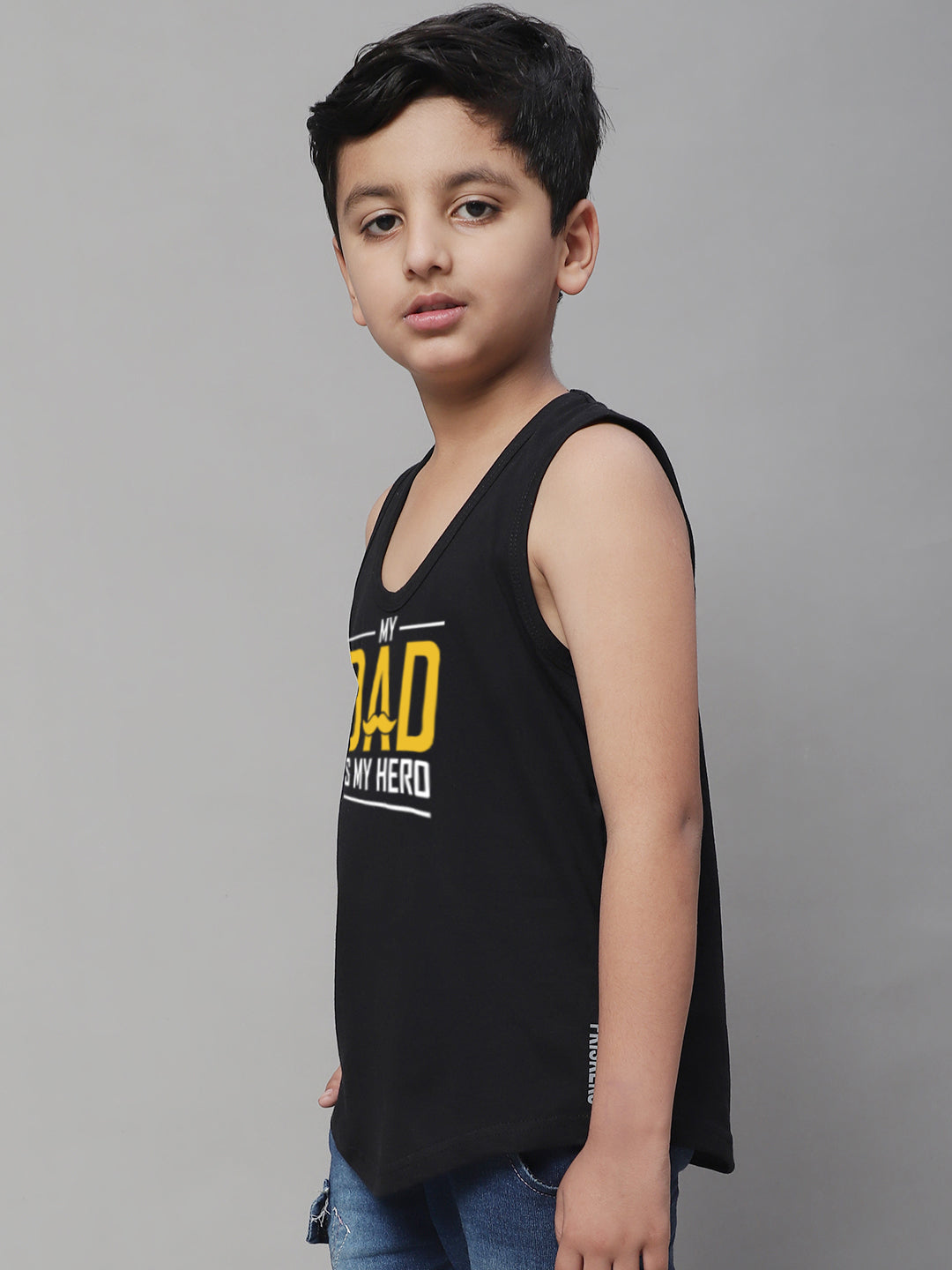Boys My Dad Is My Hero Printed Regular Fit Vest - Friskers
