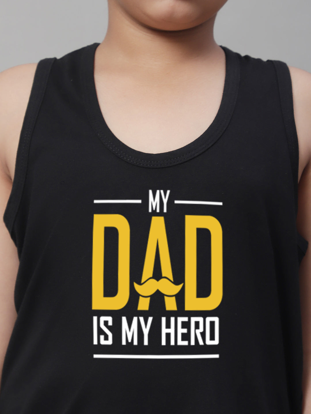 Boys My Dad Is My Hero Printed Regular Fit Vest - Friskers