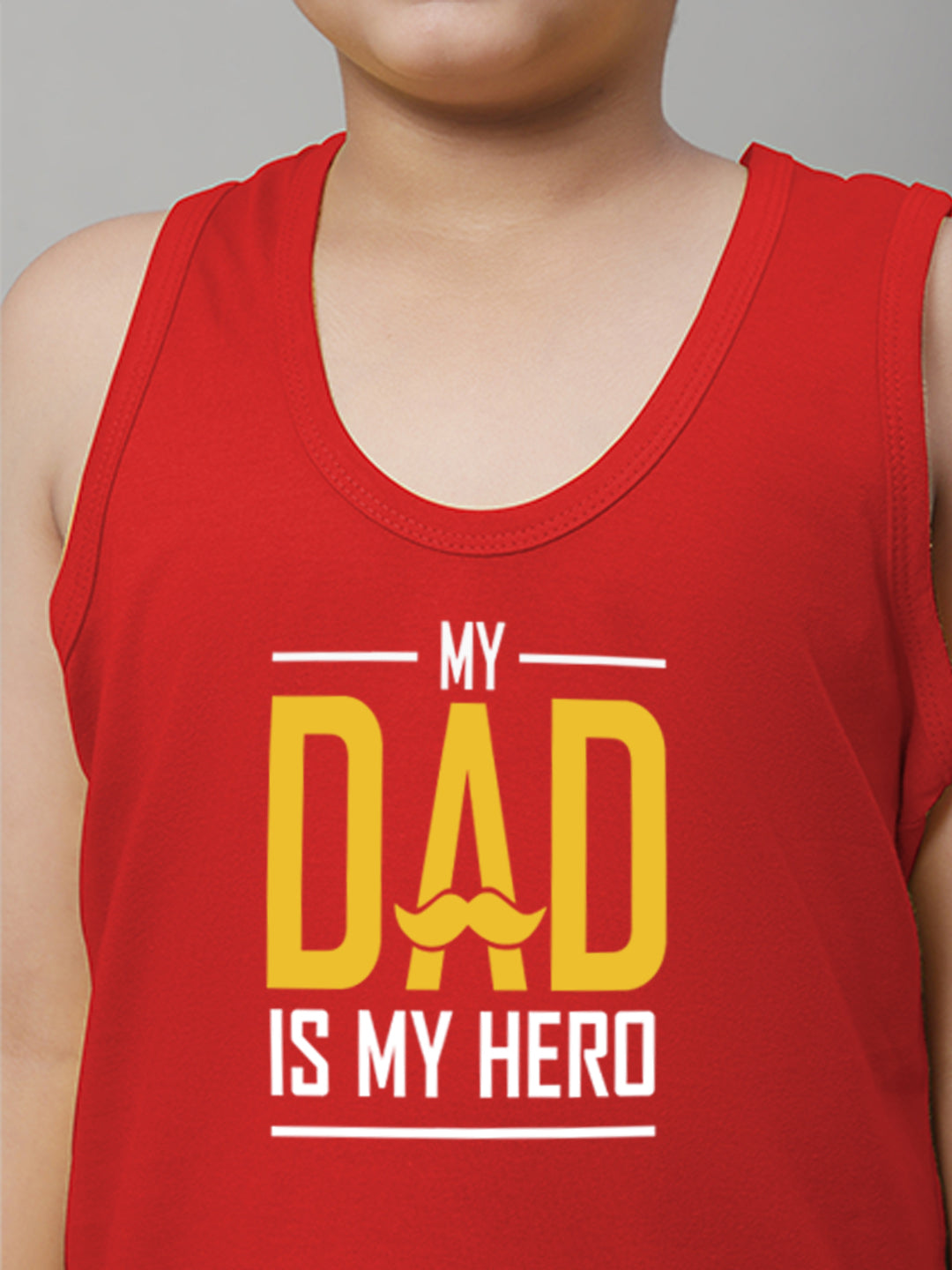 Boys My Dad Is My Hero Printed Regular Fit Vest - Friskers