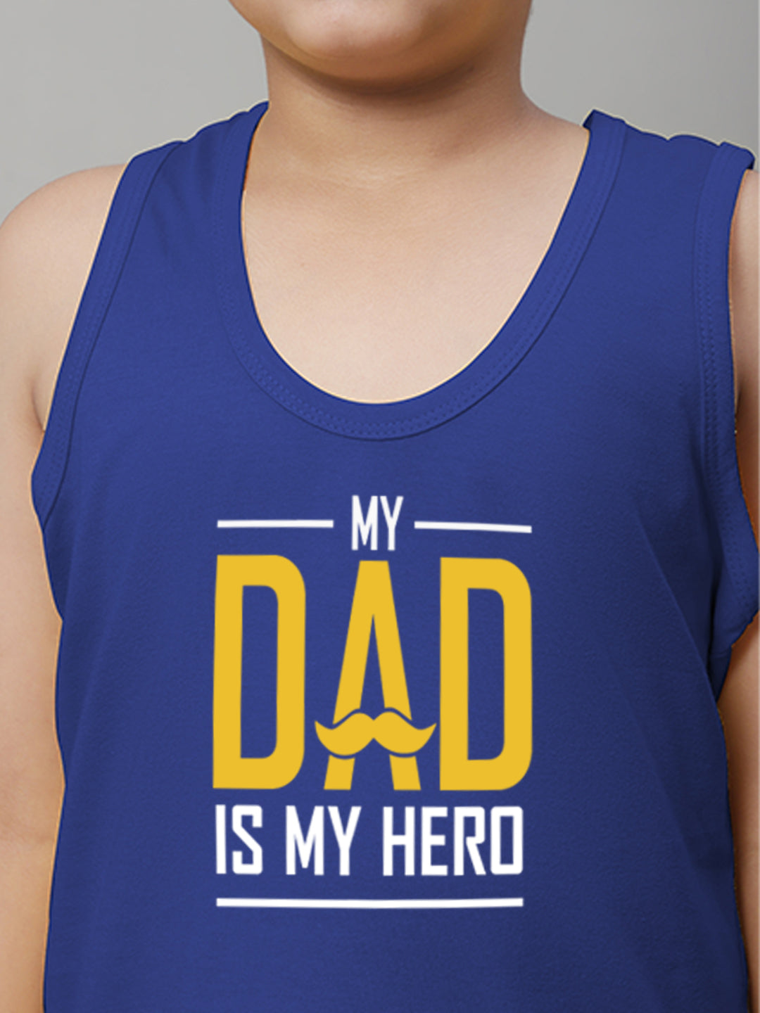 Boys My Dad Is My Hero Printed Regular Fit Vest - Friskers