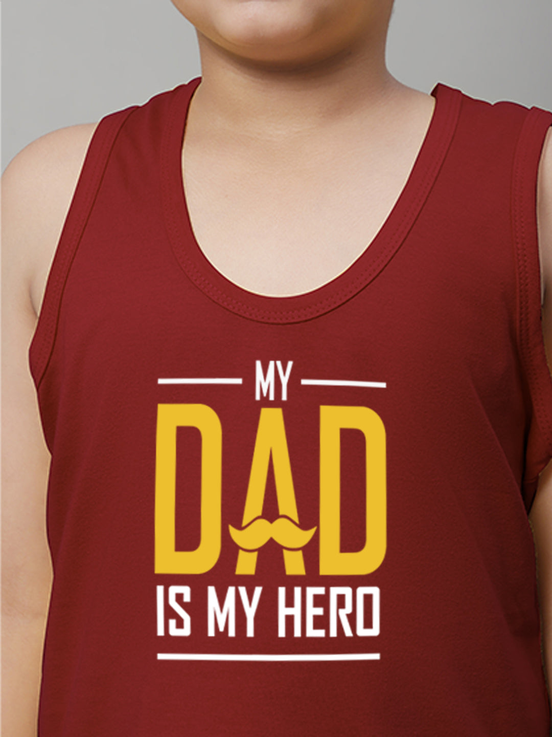 Boys My Dad Is My Hero Printed Regular Fit Vest - Friskers