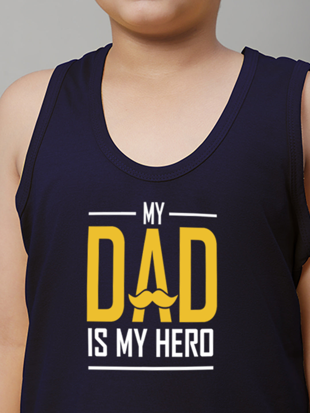 Boys My Dad Is My Hero Printed Regular Fit Vest - Friskers