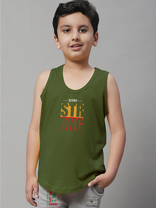 Boys Strong Printed Regular Fit Vest - Friskers