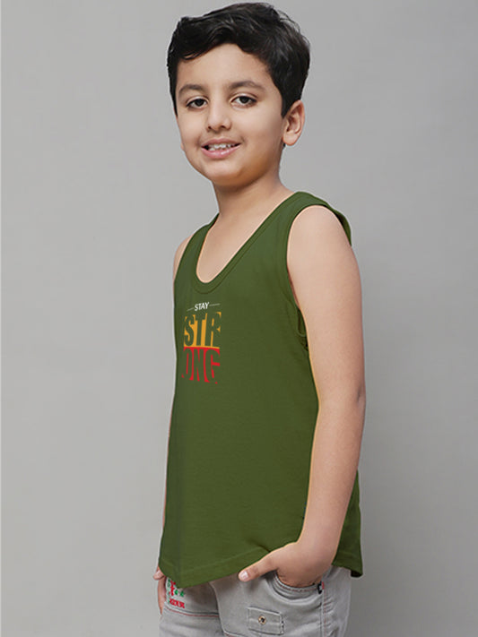 Boys Strong Printed Regular Fit Vest - Friskers