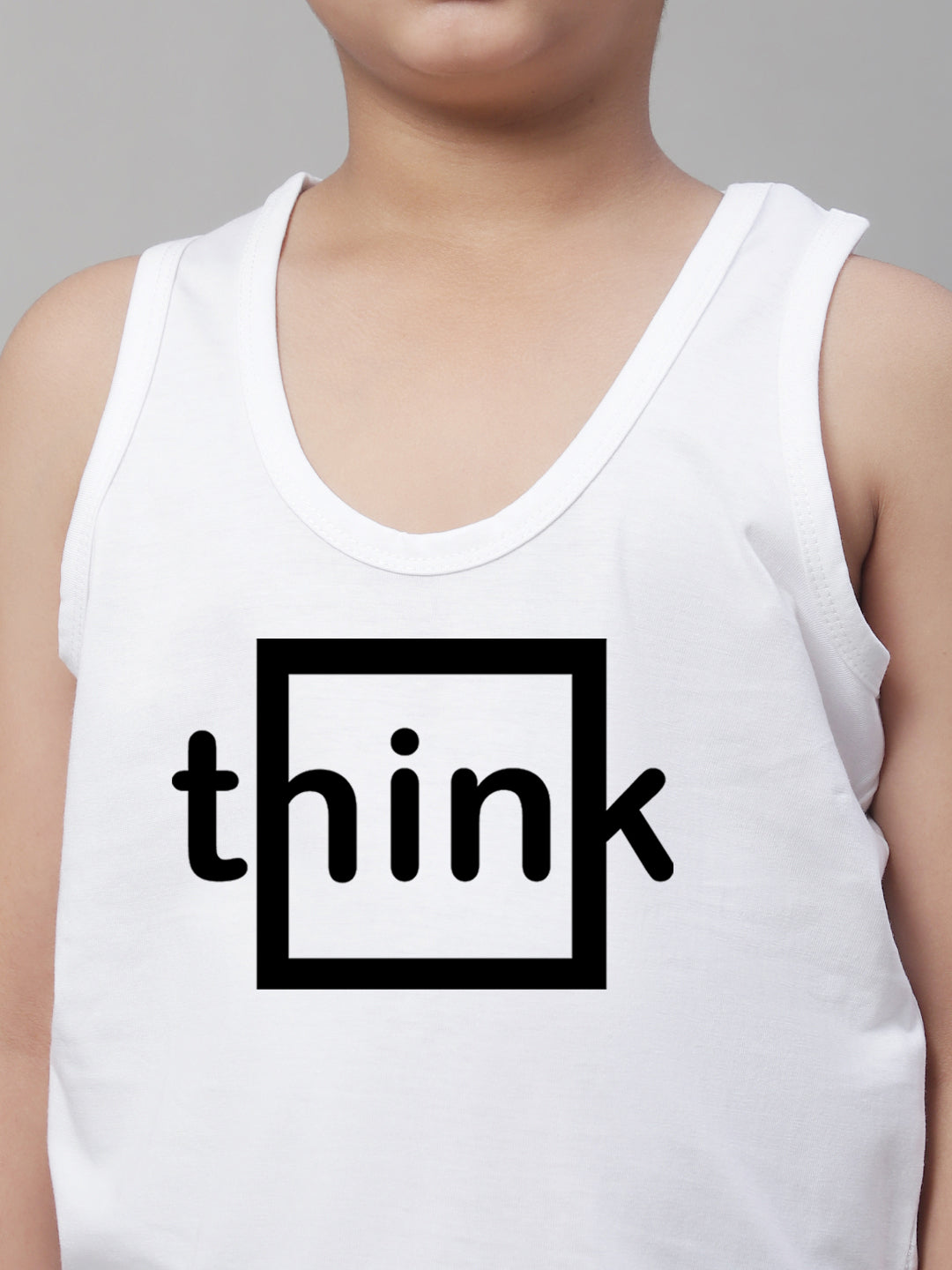 Boys Think Printed Regular Fit Vest - Friskers