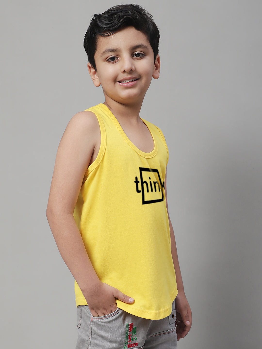 Boys Think Printed Regular Fit Vest - Friskers