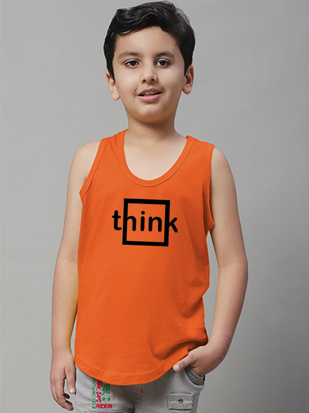 Boys Think Printed Regular Fit Vest - Friskers