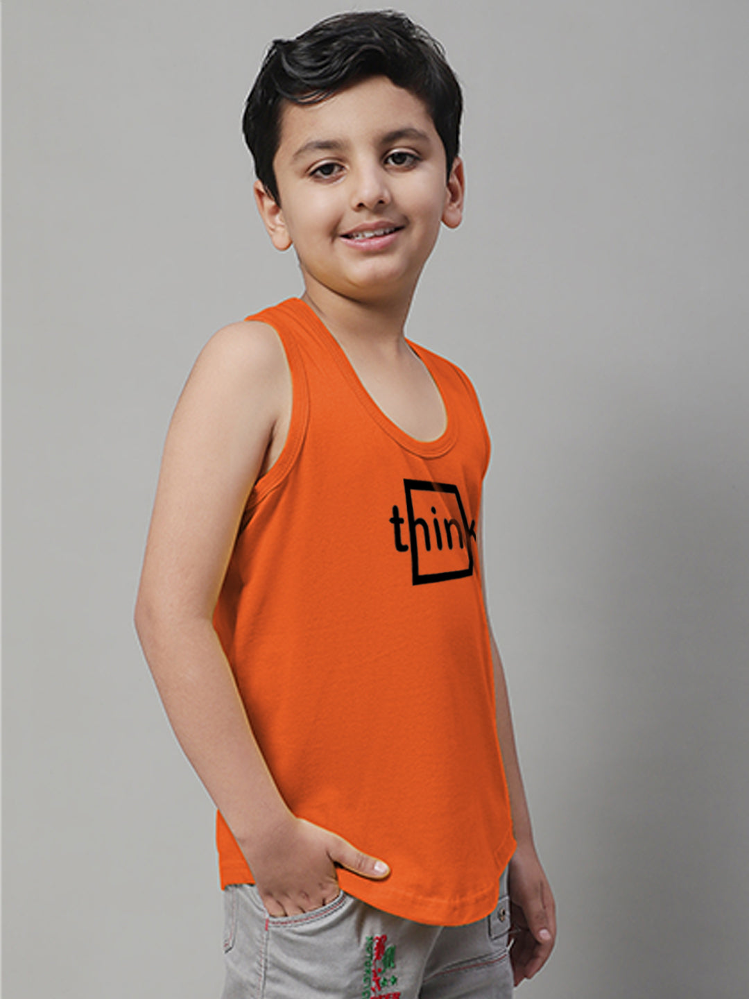 Boys Think Printed Regular Fit Vest - Friskers