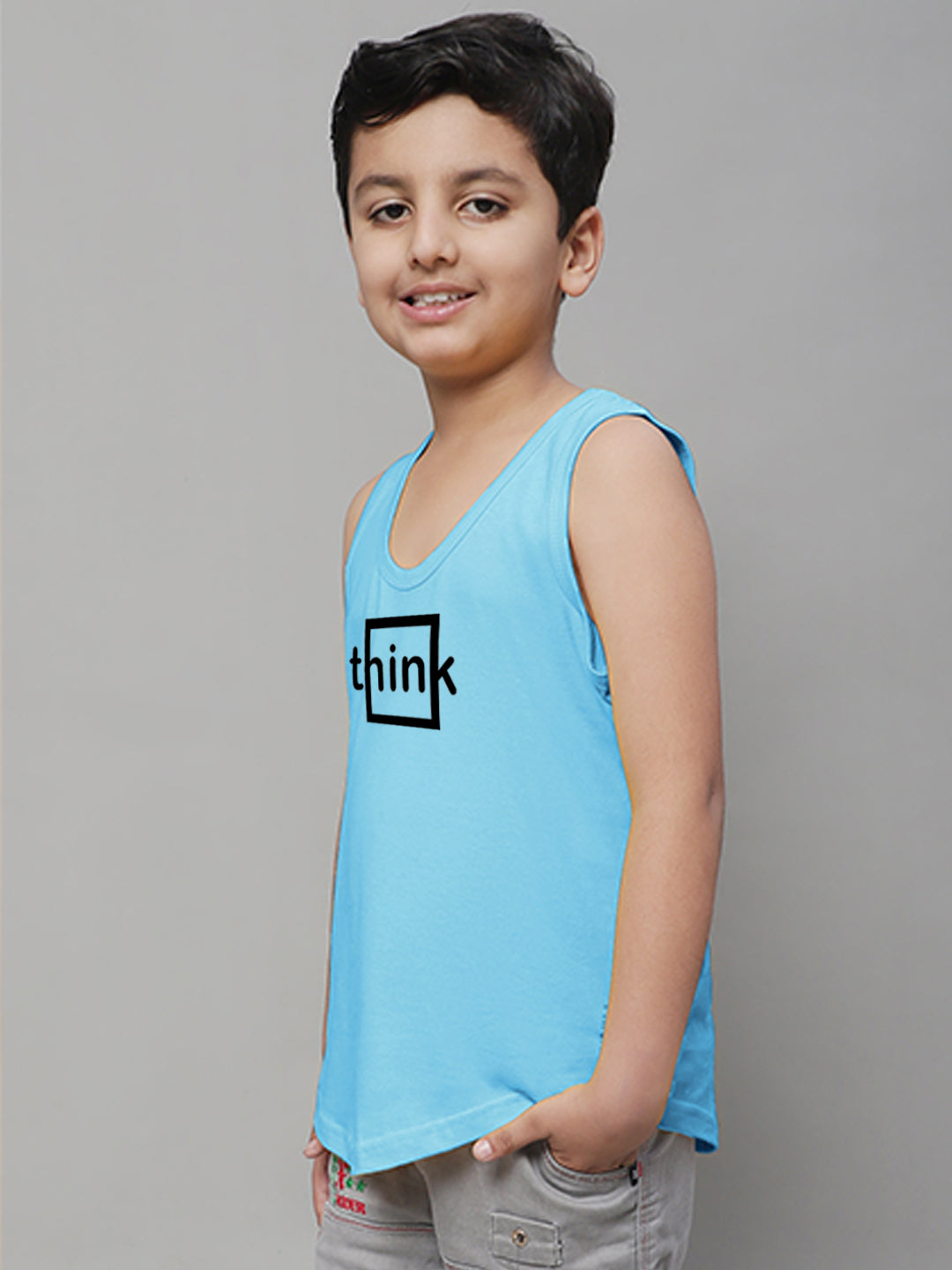 Boys Think Printed Regular Fit Vest - Friskers