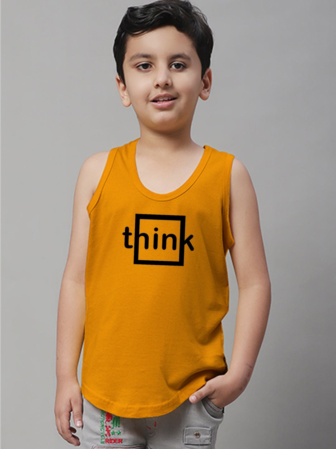 Boys Think Printed Regular Fit Vest - Friskers