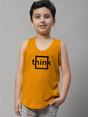 Boys Think Printed Regular Fit Vest - Friskers