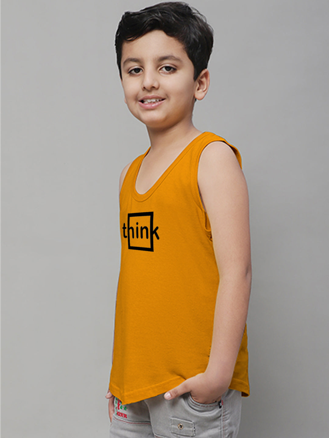 Boys Think Printed Regular Fit Vest - Friskers