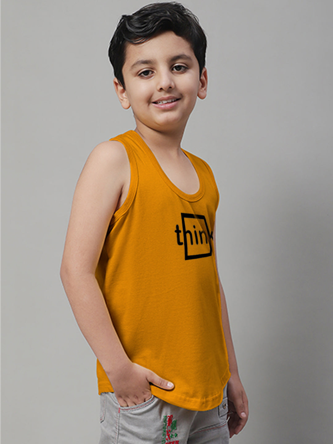 Boys Think Printed Regular Fit Vest - Friskers