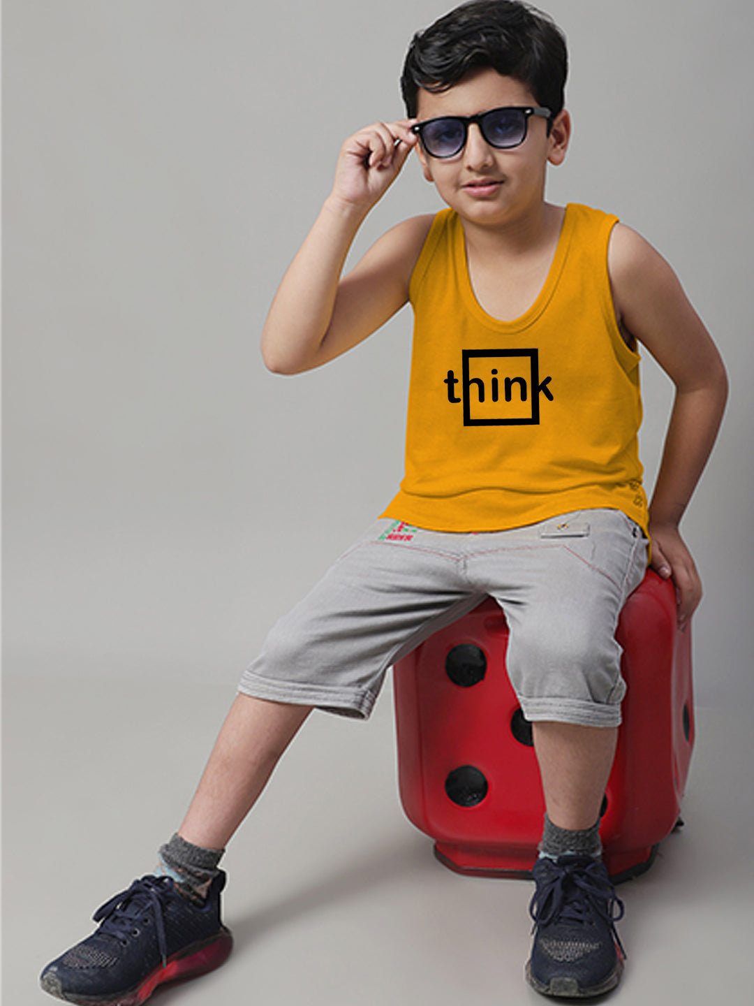 Boys Think Printed Regular Fit Vest - Friskers