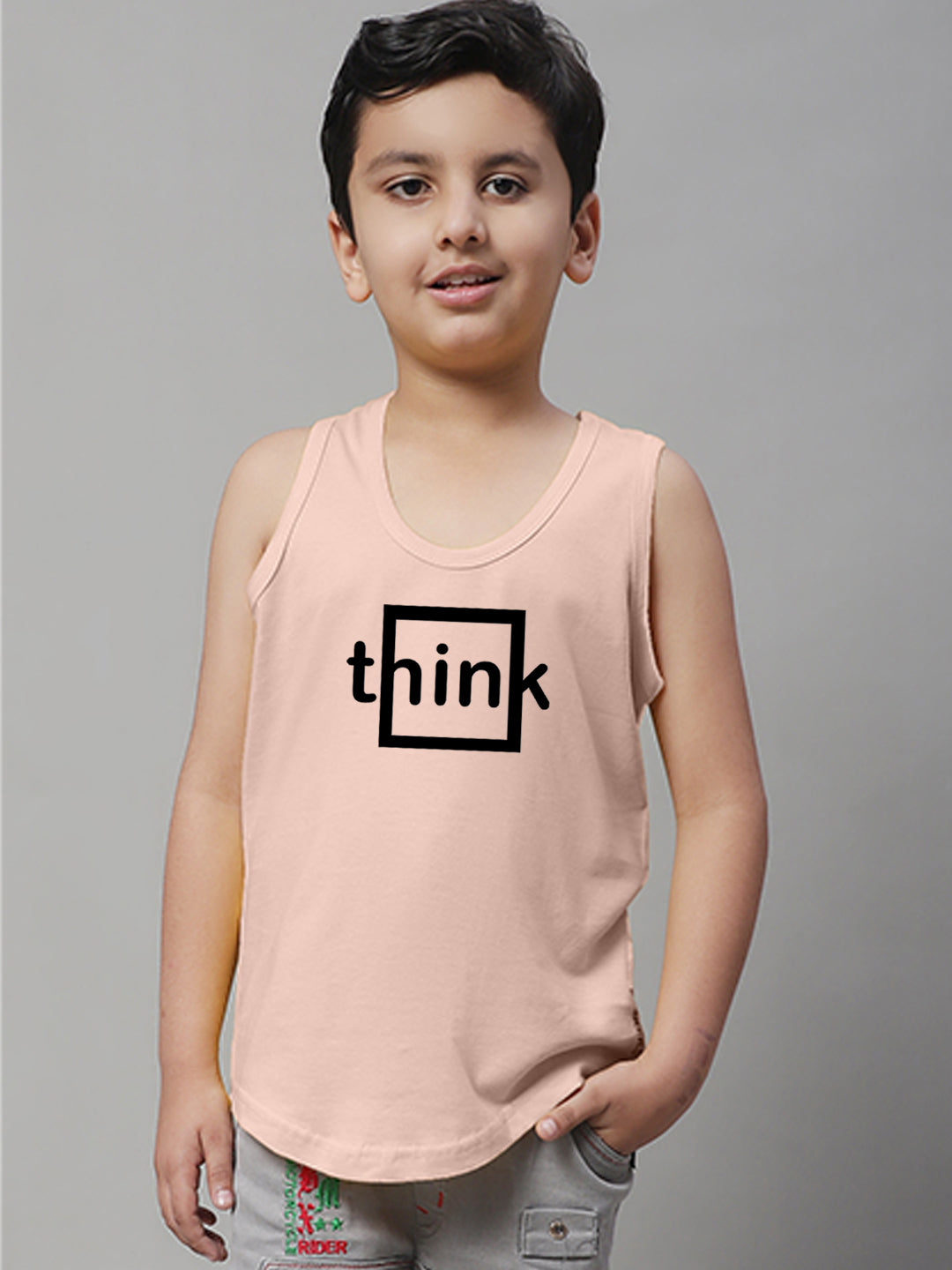 Boys Think Printed Regular Fit Vest - Friskers