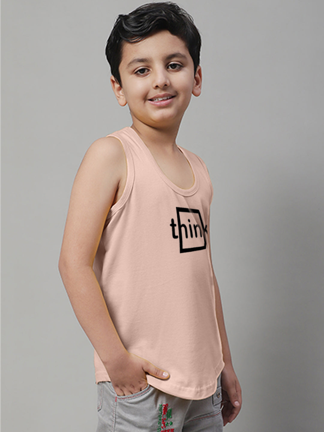 Boys Think Printed Regular Fit Vest - Friskers