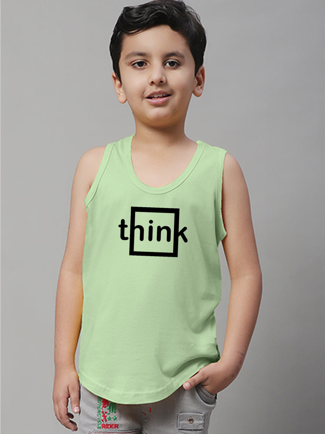 Boys Think Printed Regular Fit Vest - Friskers