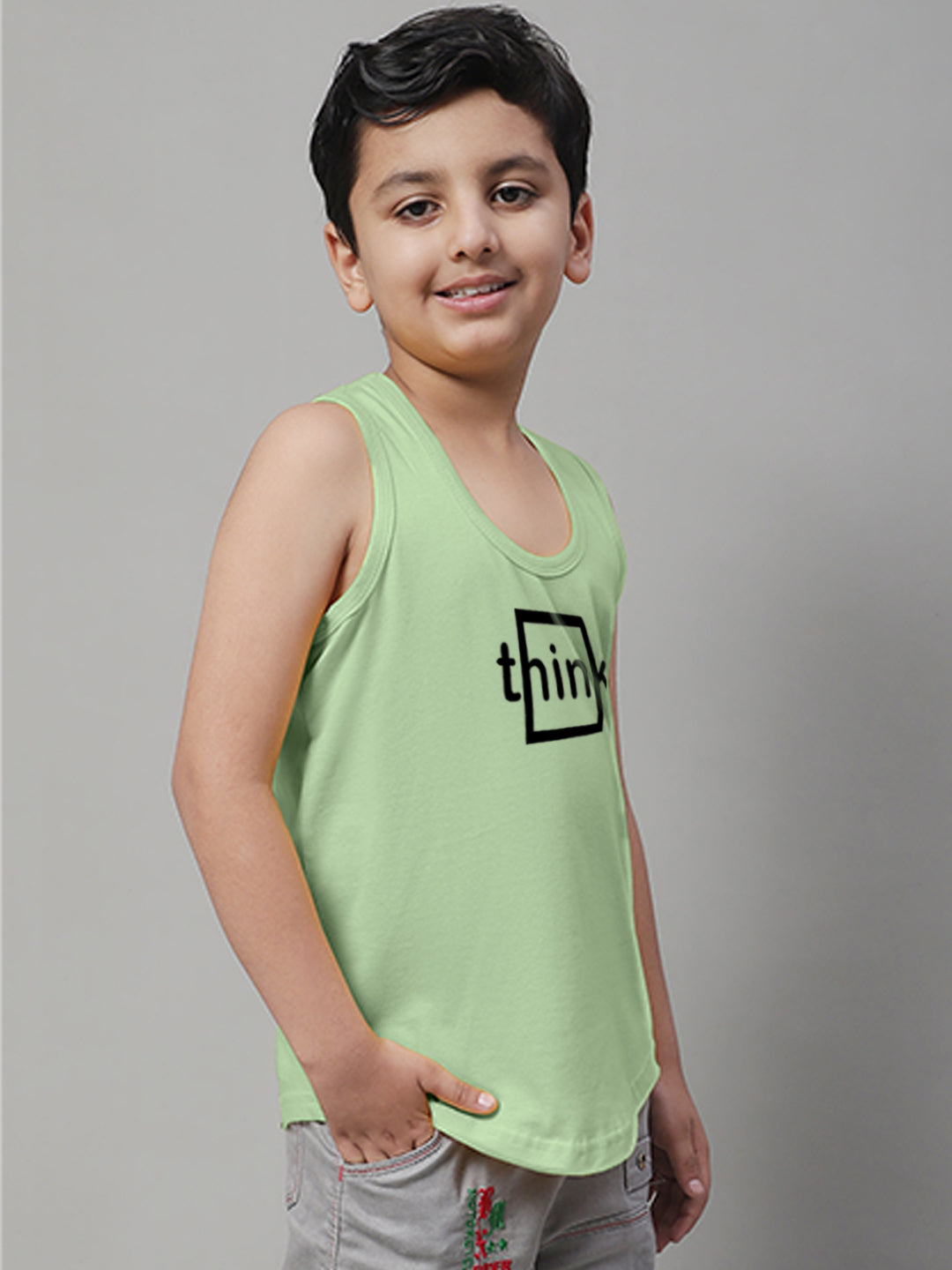 Boys Think Printed Regular Fit Vest - Friskers