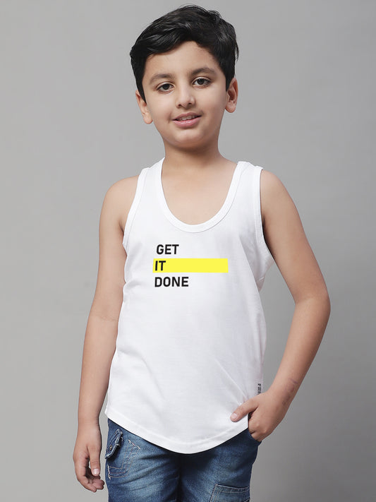 Boys Get It Done Printed Regular Fit Vest - Friskers