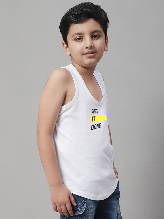 Boys Get It Done Printed Regular Fit Vest - Friskers
