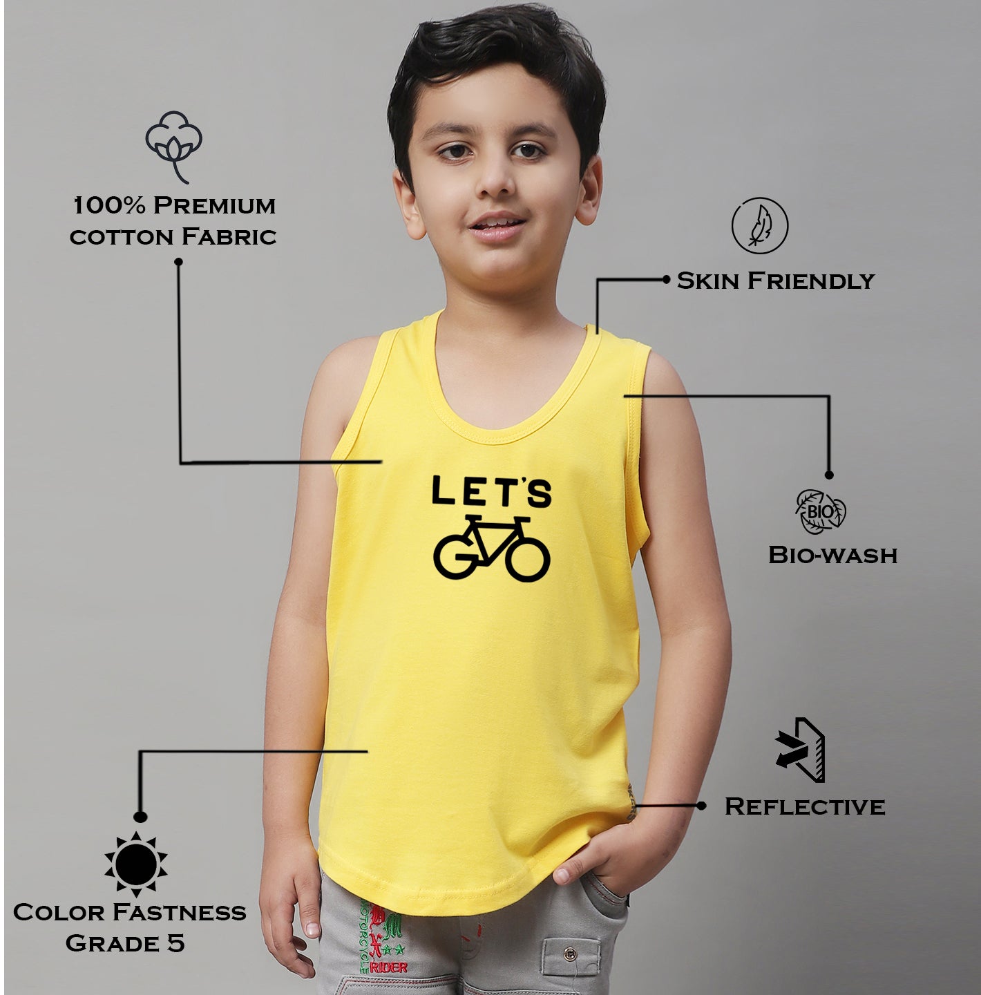 Boys Lets Printed Regular Fit Vest - Friskers