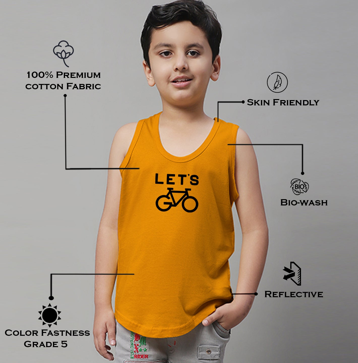Boys Lets Printed Regular Fit Vest - Friskers