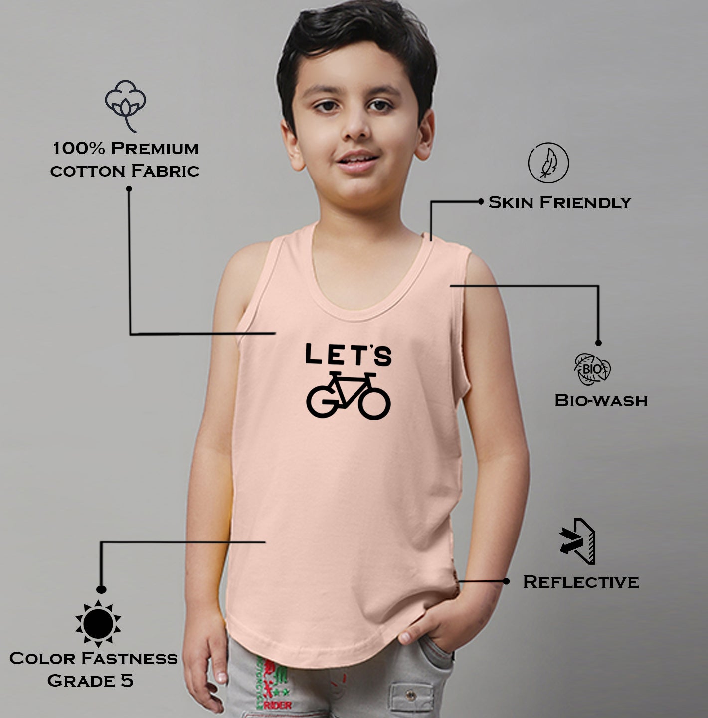Boys Lets Printed Regular Fit Vest - Friskers