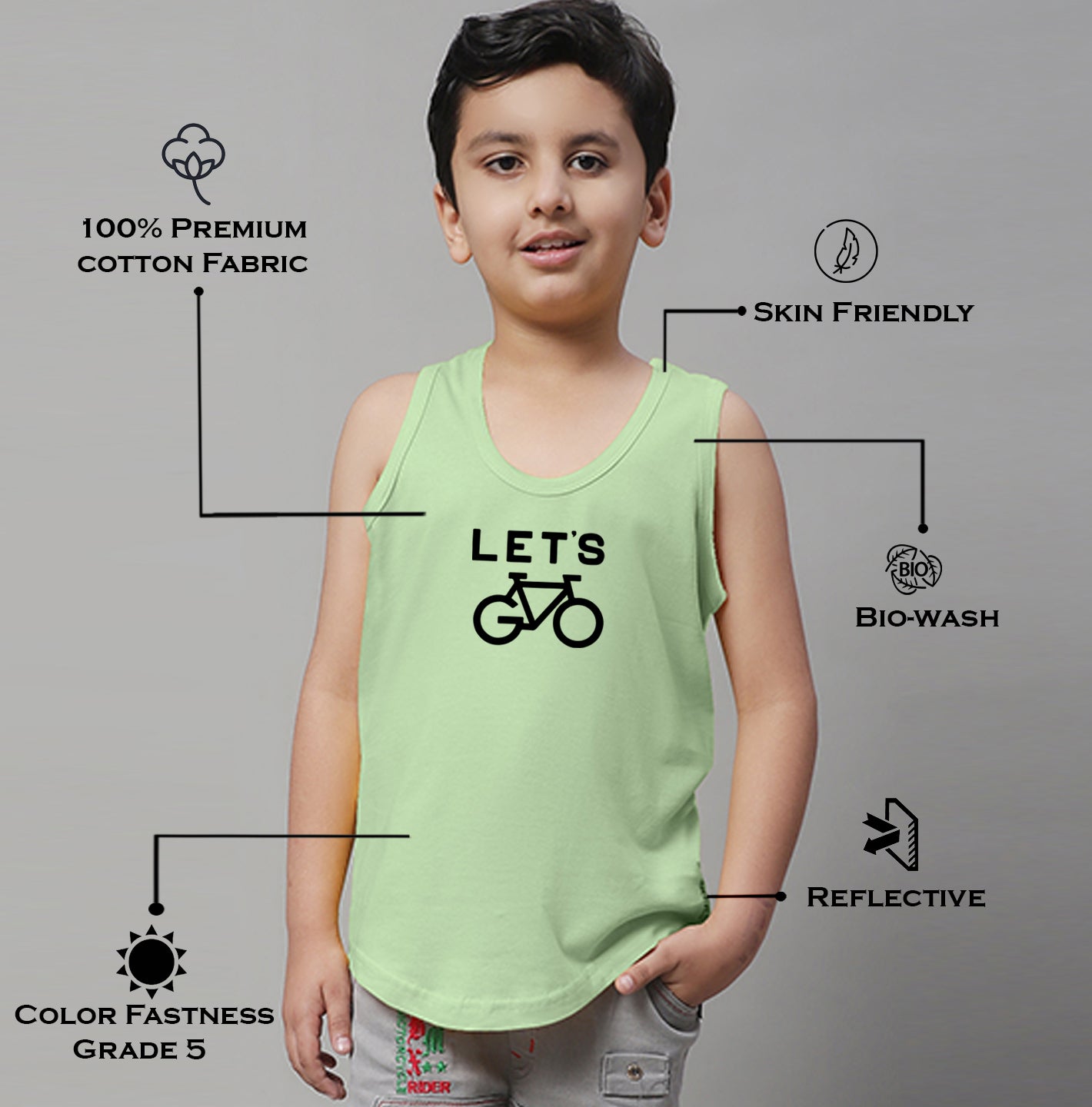 Boys Lets Printed Regular Fit Vest - Friskers