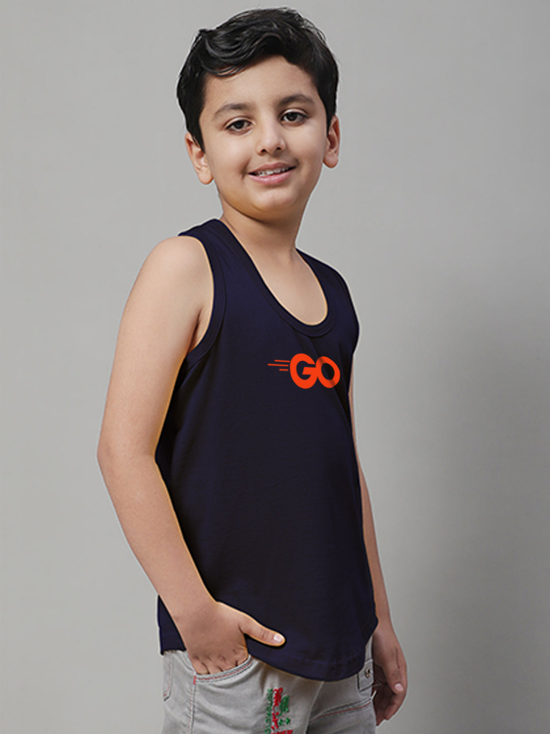 Boys Go Printed Regular Fit Vest - Friskers