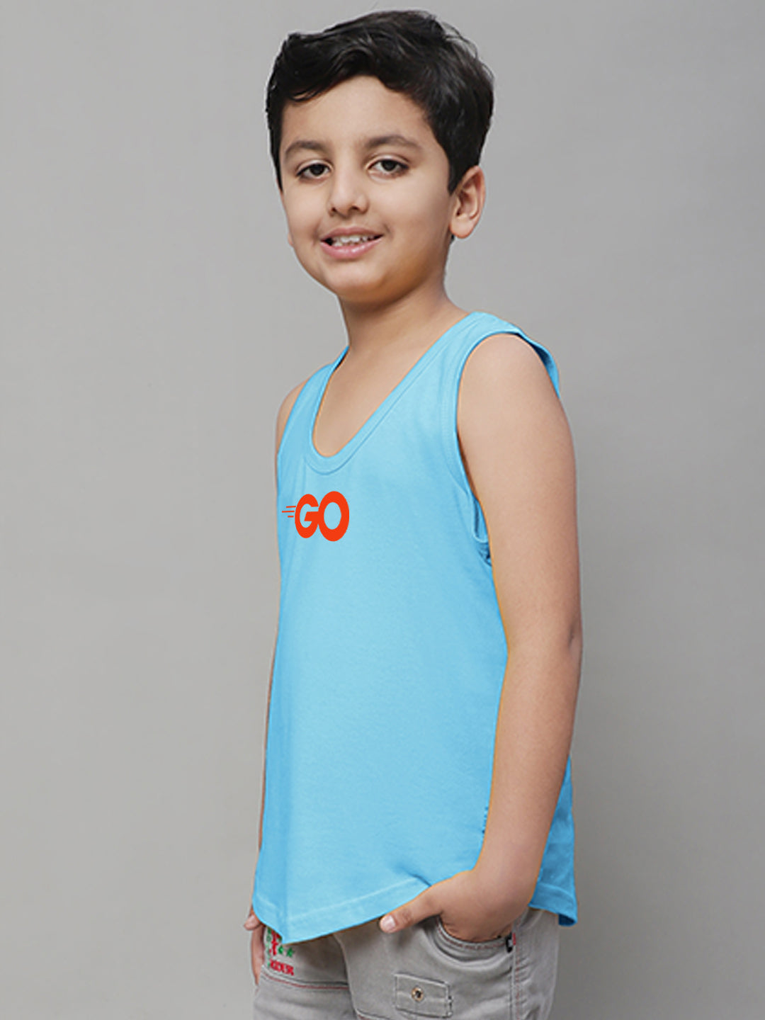 Boys Go Printed Regular Fit Vest - Friskers