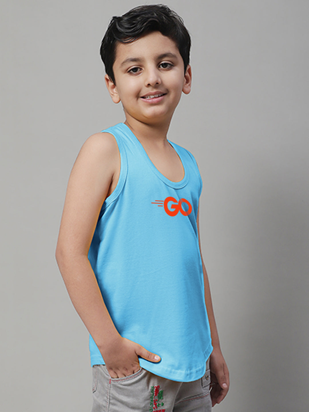 Boys Go Printed Regular Fit Vest - Friskers