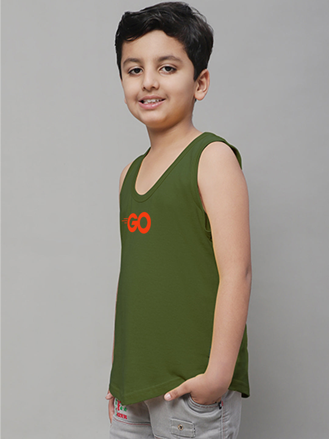 Boys Go Printed Regular Fit Vest - Friskers