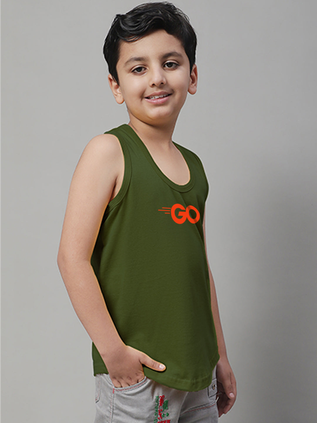 Boys Go Printed Regular Fit Vest - Friskers