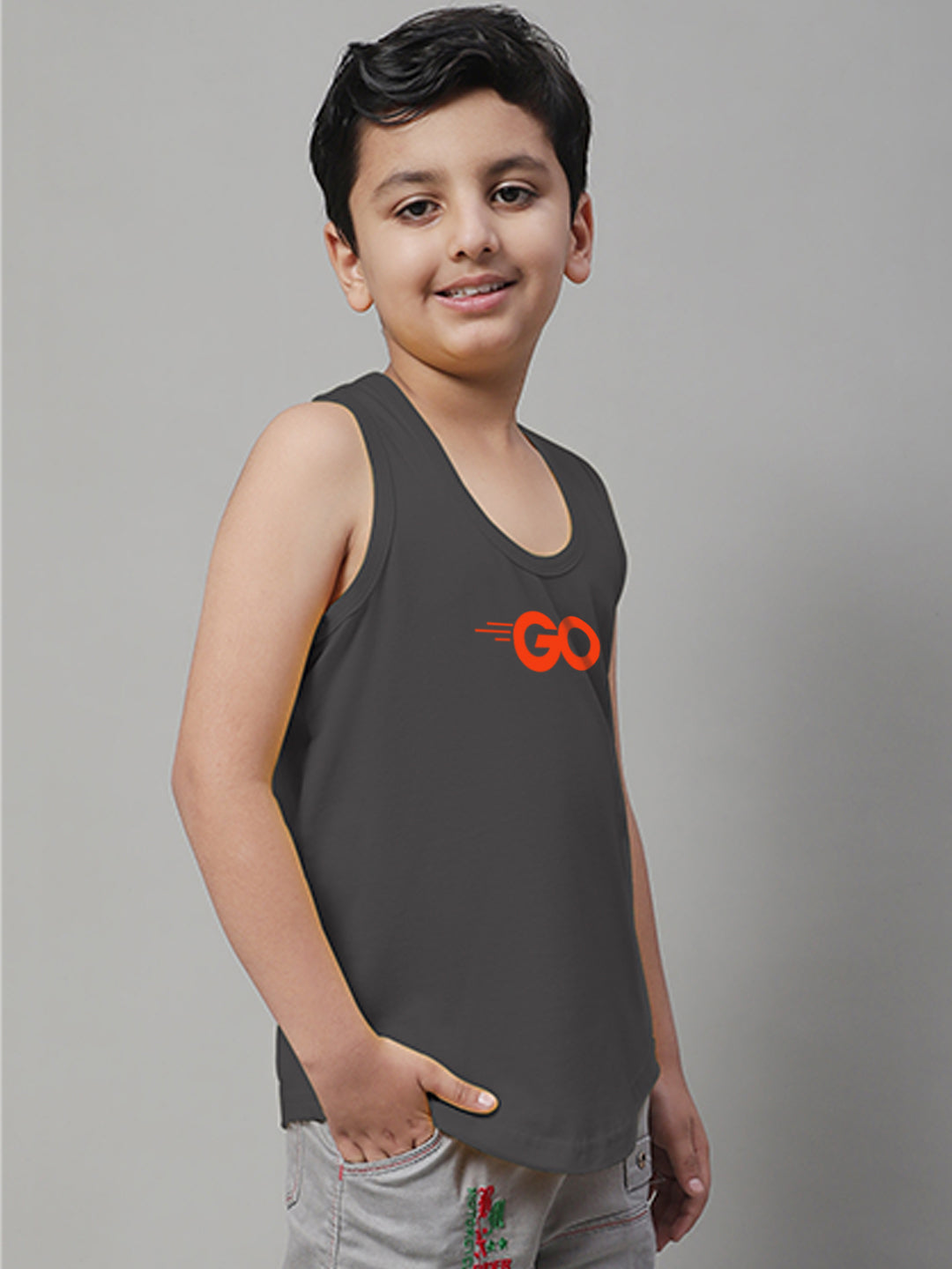 Boys Go Printed Regular Fit Vest - Friskers