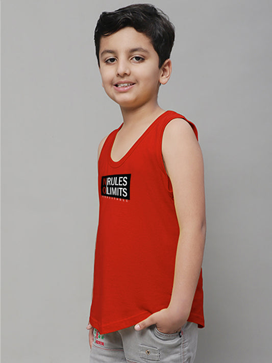 Boys No Rules No Limits Printed Regular Fit Vest - Friskers