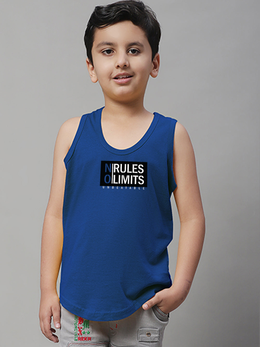 Boys No Rules No Limits Printed Regular Fit Vest - Friskers
