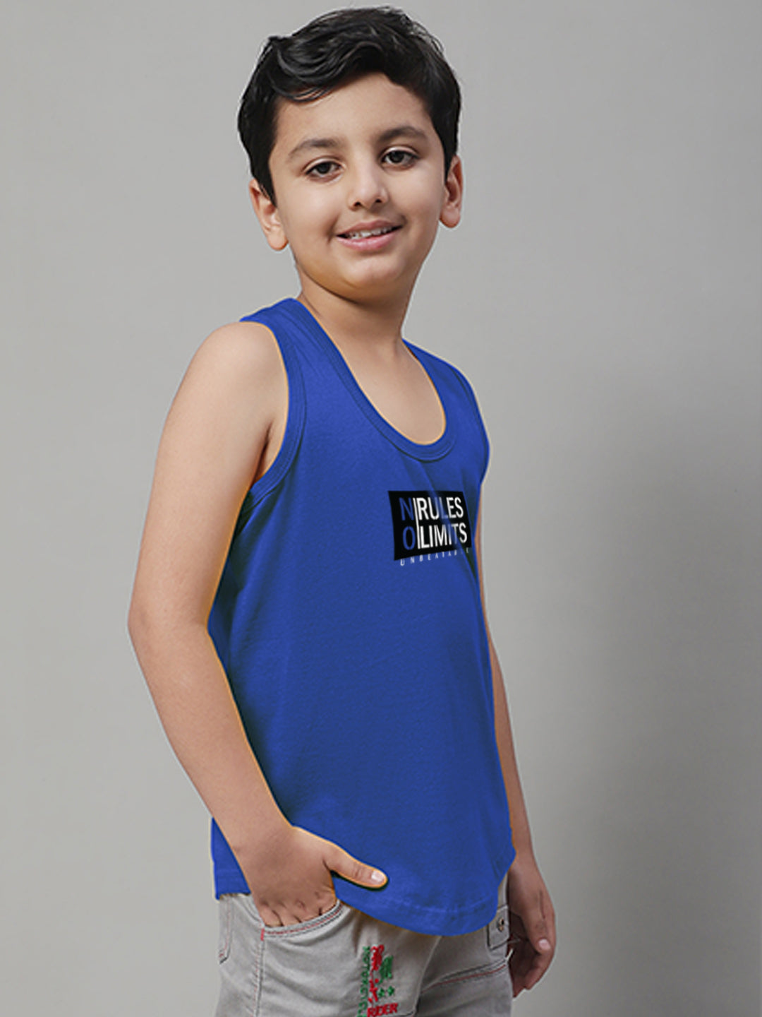 Boys No Rules No Limits Printed Regular Fit Vest - Friskers